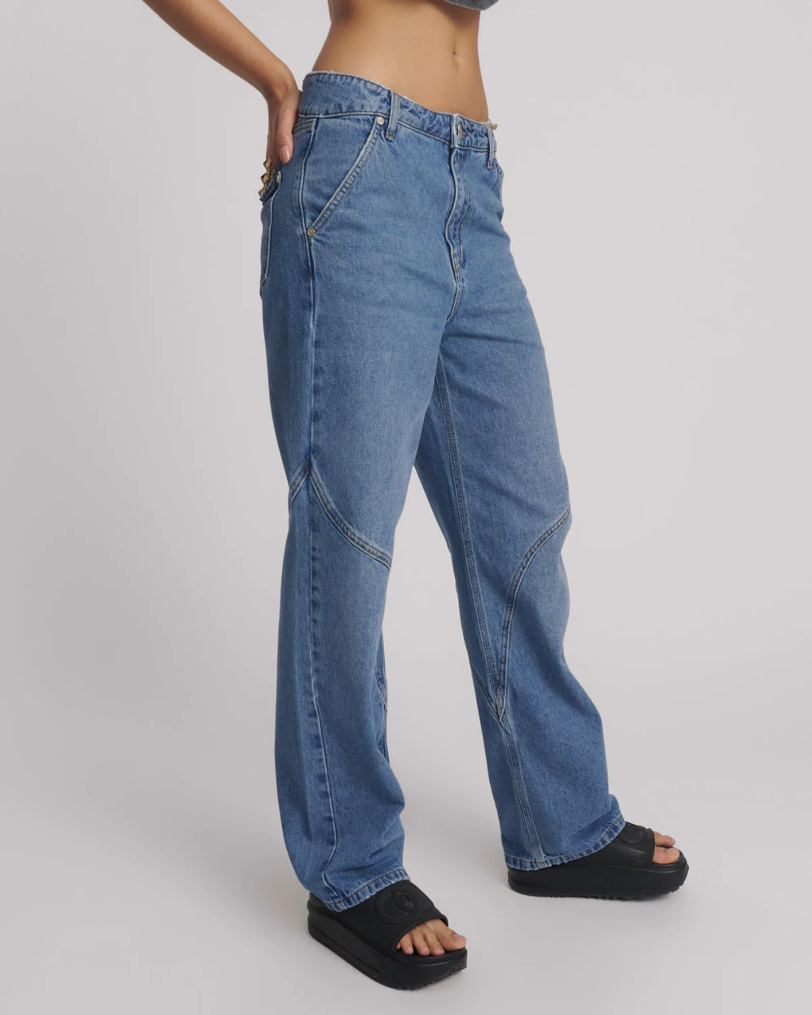 Western Wonders Mid Waist Straight Leg Denim Jeans - Image 5