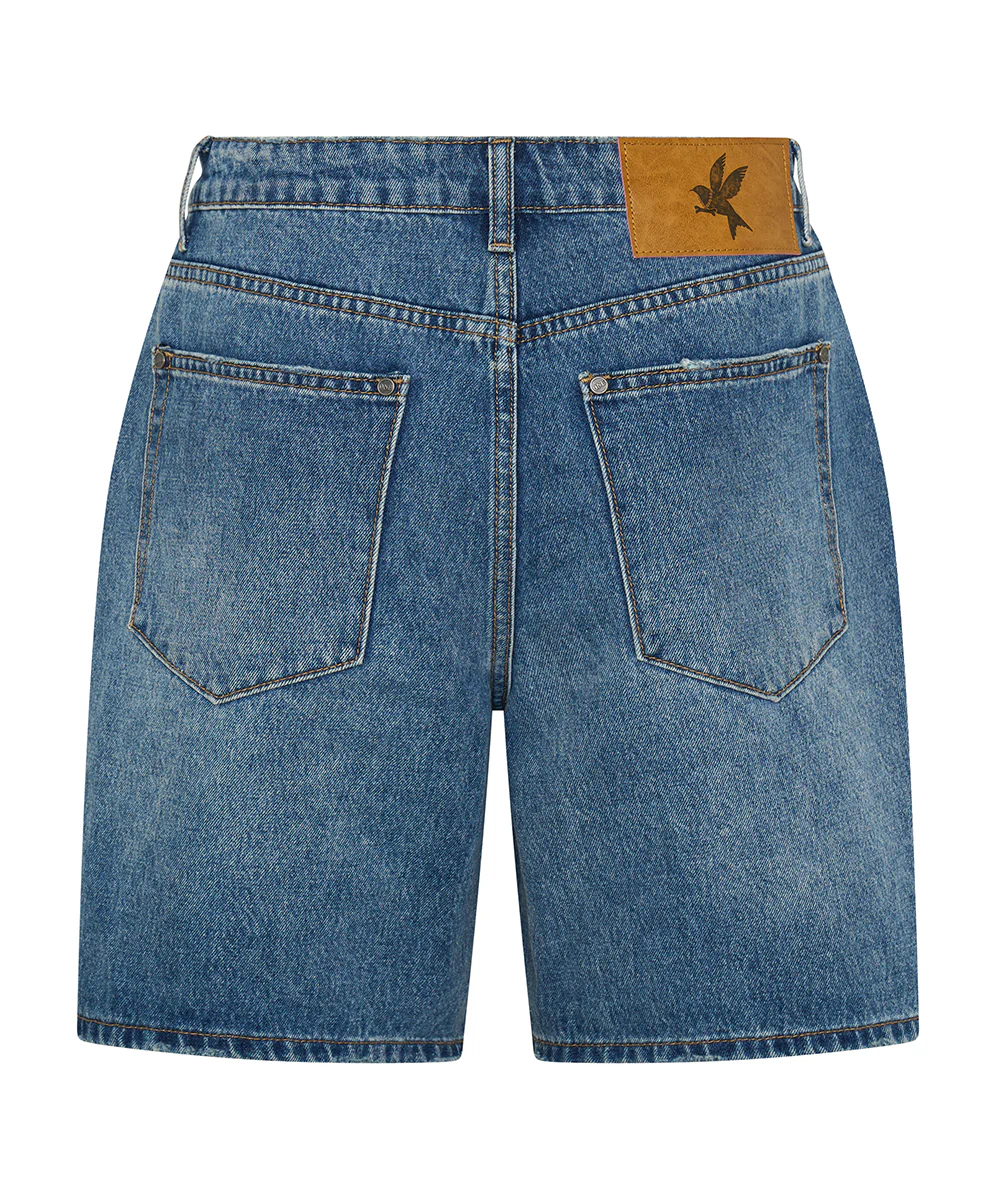 Jacksons Mid Waist Wide Leg Denim Shorts - Westland Blue - Image 11