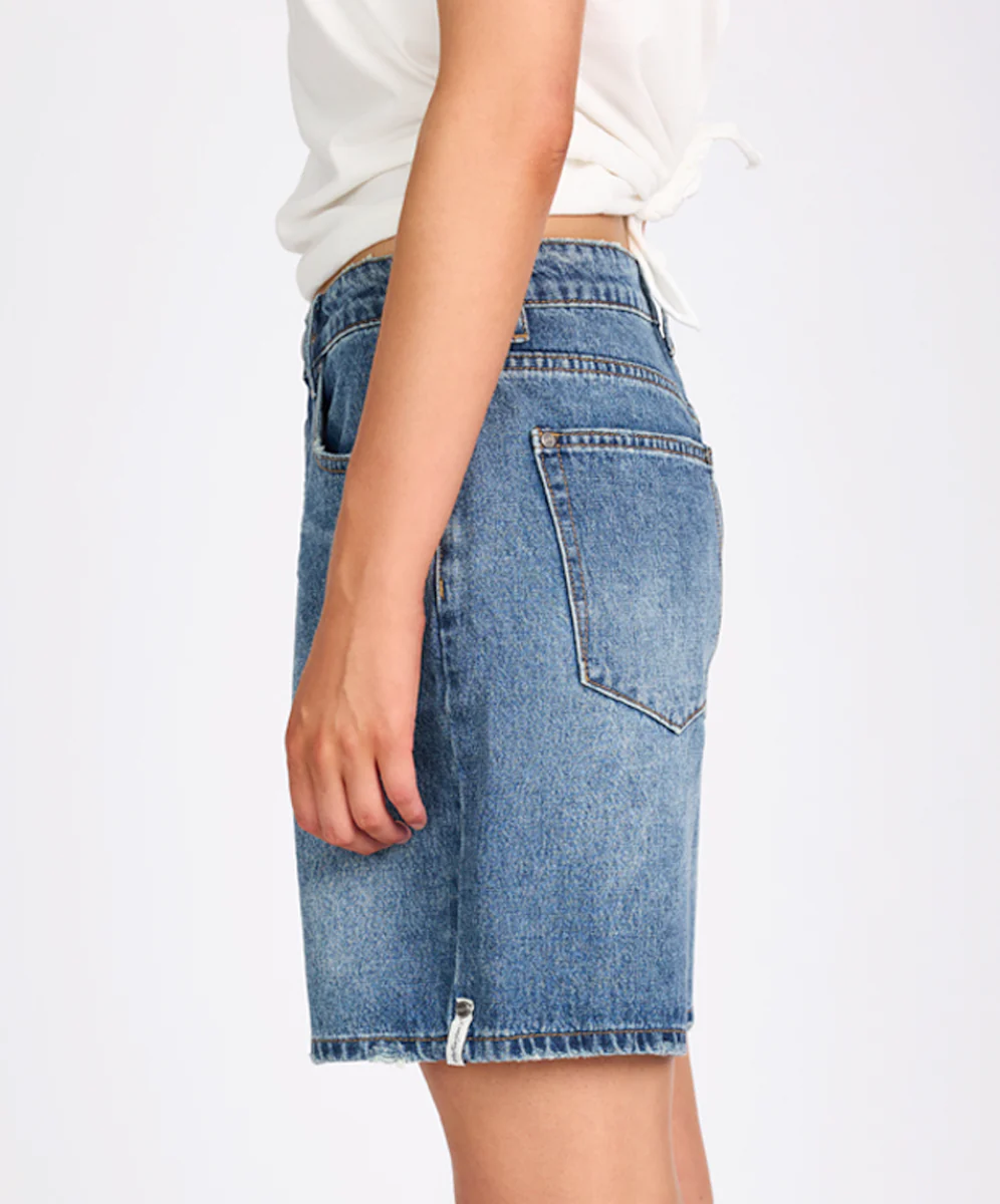 Jacksons Mid Waist Wide Leg Denim Shorts - Westland Blue - Image 4