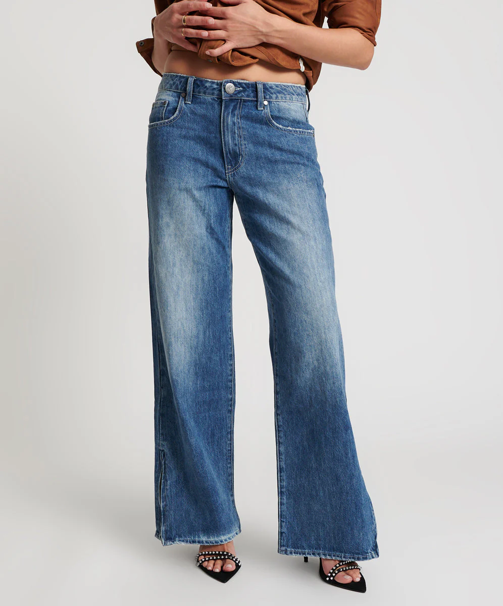 Low Riders Low Waist Wide Leg Denim Jeans - Westland Blue - Image 2