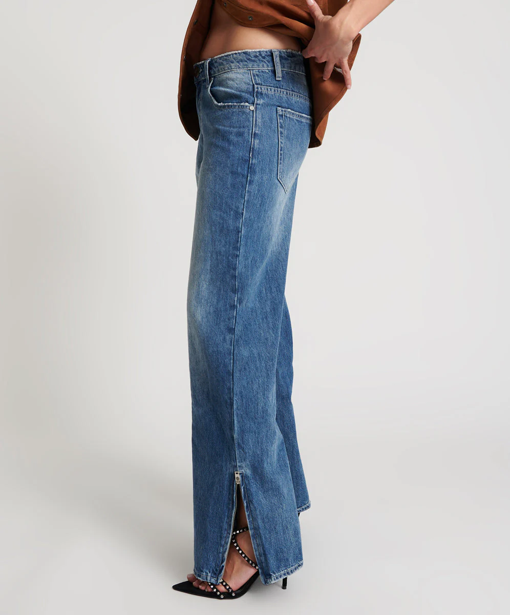 Low Riders Low Waist Wide Leg Denim Jeans - Westland Blue - Image 3