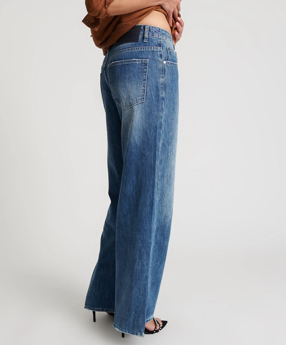 Low Riders Low Waist Wide Leg Denim Jeans - Westland Blue - Image 5