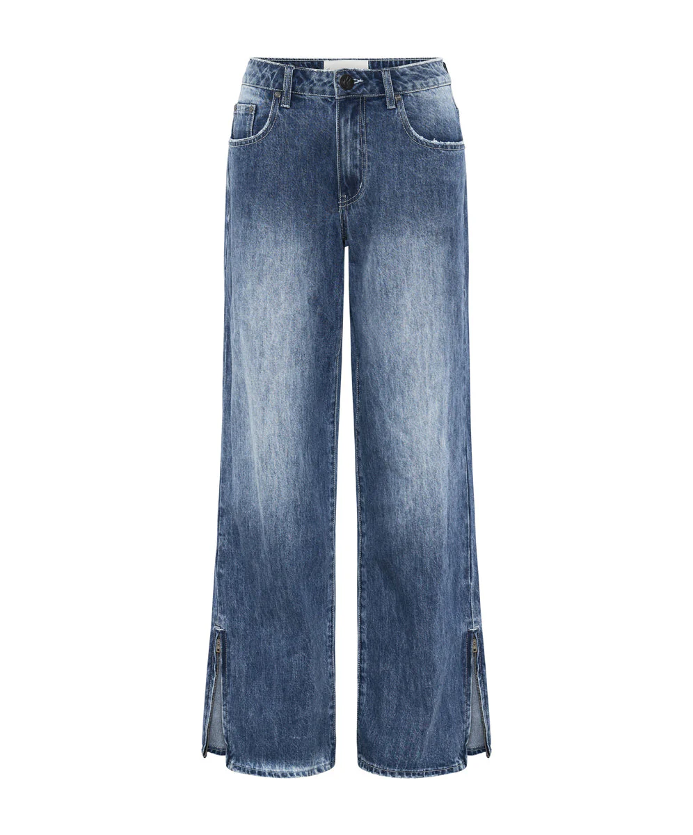 Low Riders Low Waist Wide Leg Denim Jeans - Westland Blue - Image 6