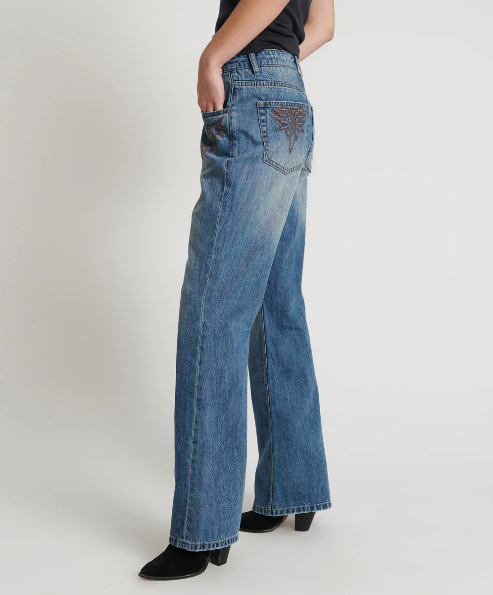 Charlie High Waist Slim Flared Denim Jeans - Westland Blue - Image 4