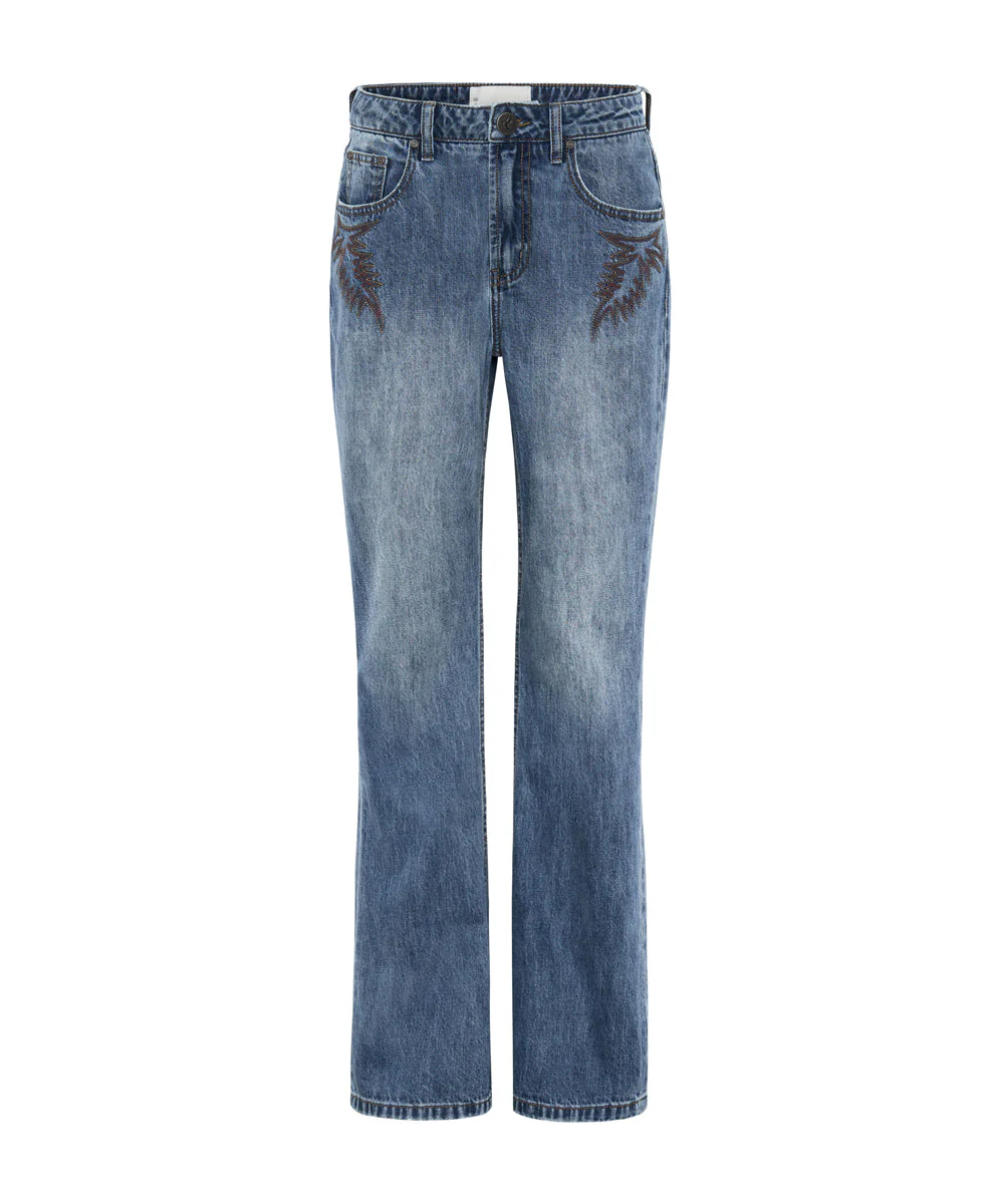 Charlie High Waist Slim Flared Denim Jeans - Westland Blue - Image 6