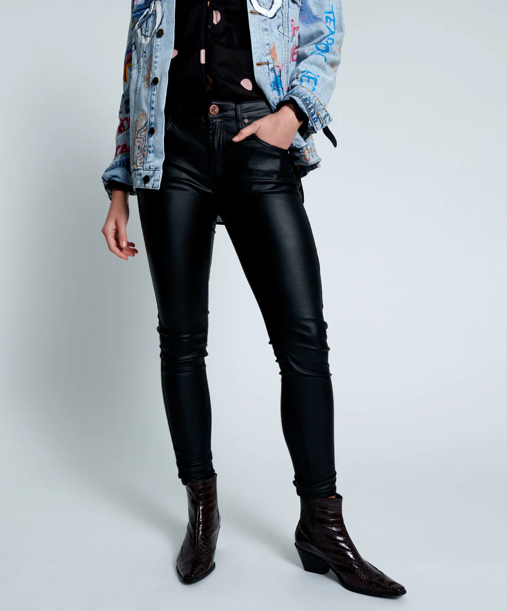 WET BLACK FREEBIRDS II HIGH WAIST SKINNY JEANS - Image 2