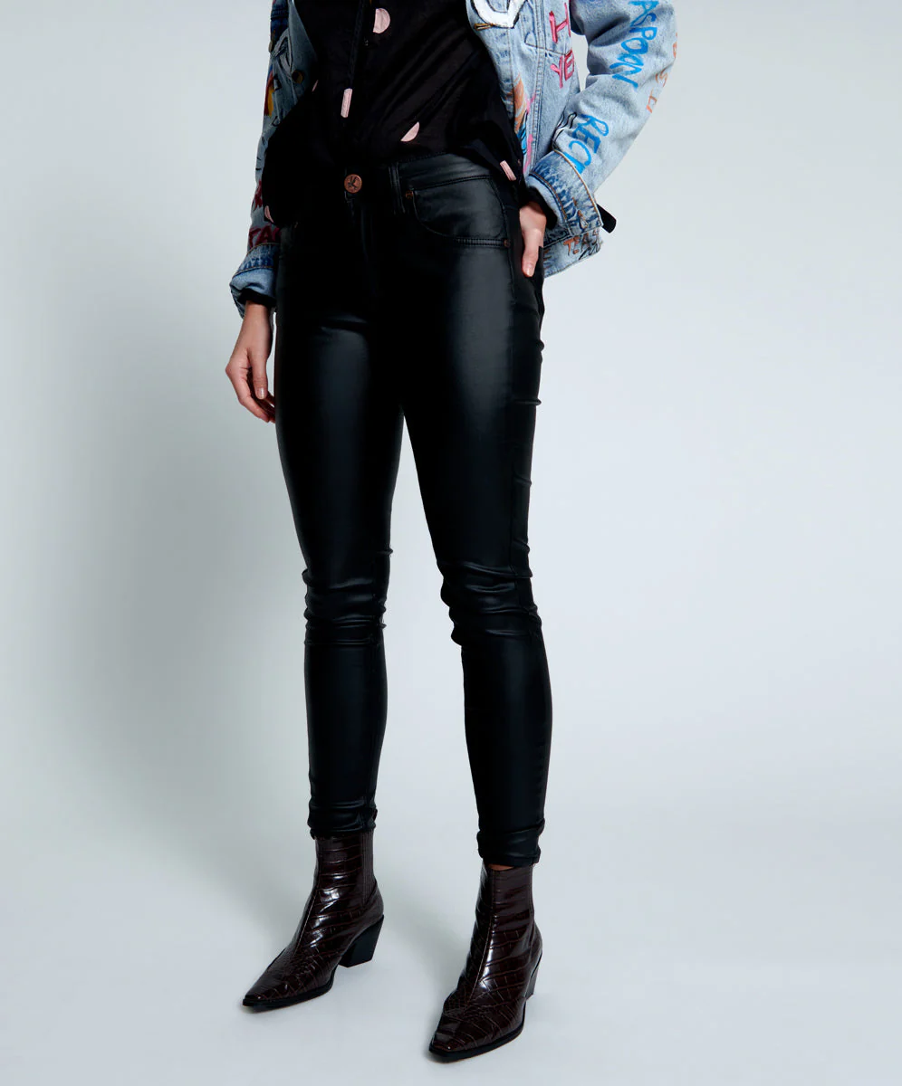 WET BLACK FREEBIRDS II HIGH WAIST SKINNY JEANS - Image 3