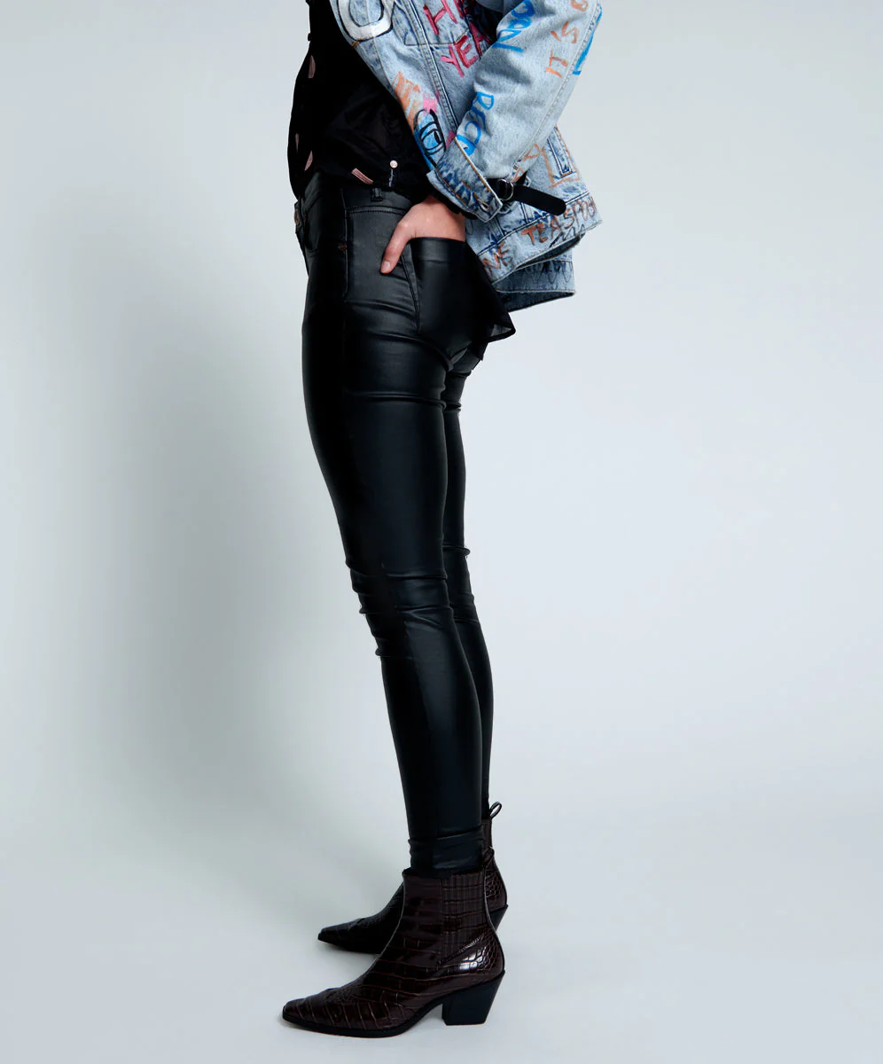 WET BLACK FREEBIRDS II HIGH WAIST SKINNY JEANS - Image 4