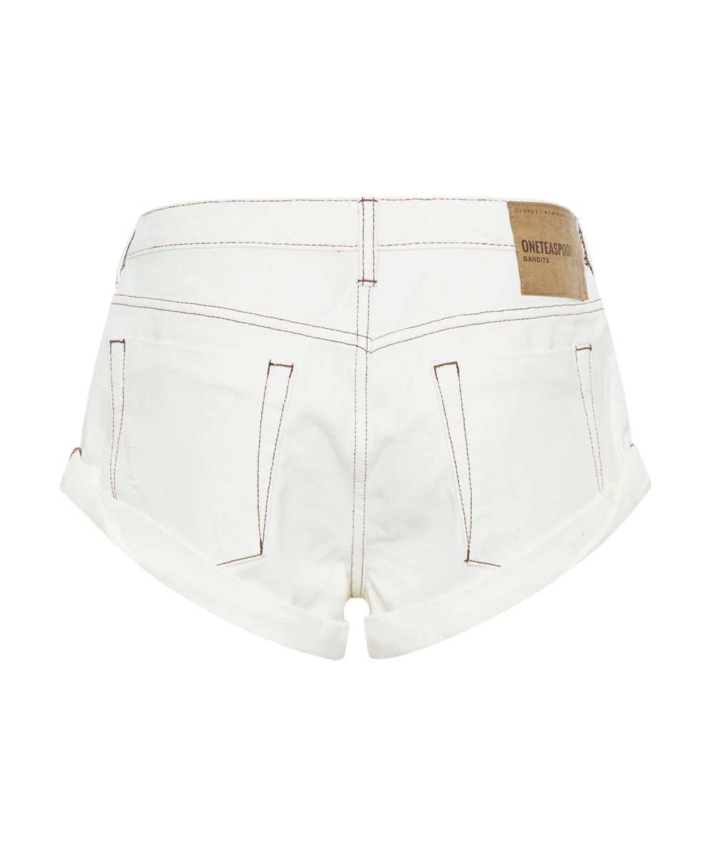 Bandits Low Waist Denim Shorts - Archived White Beauty - Image 6