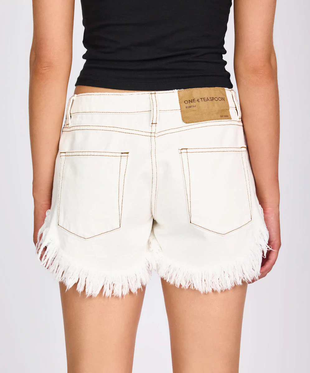 Bonitas Low Waist Denim Shorts - White Beauty - Image 5