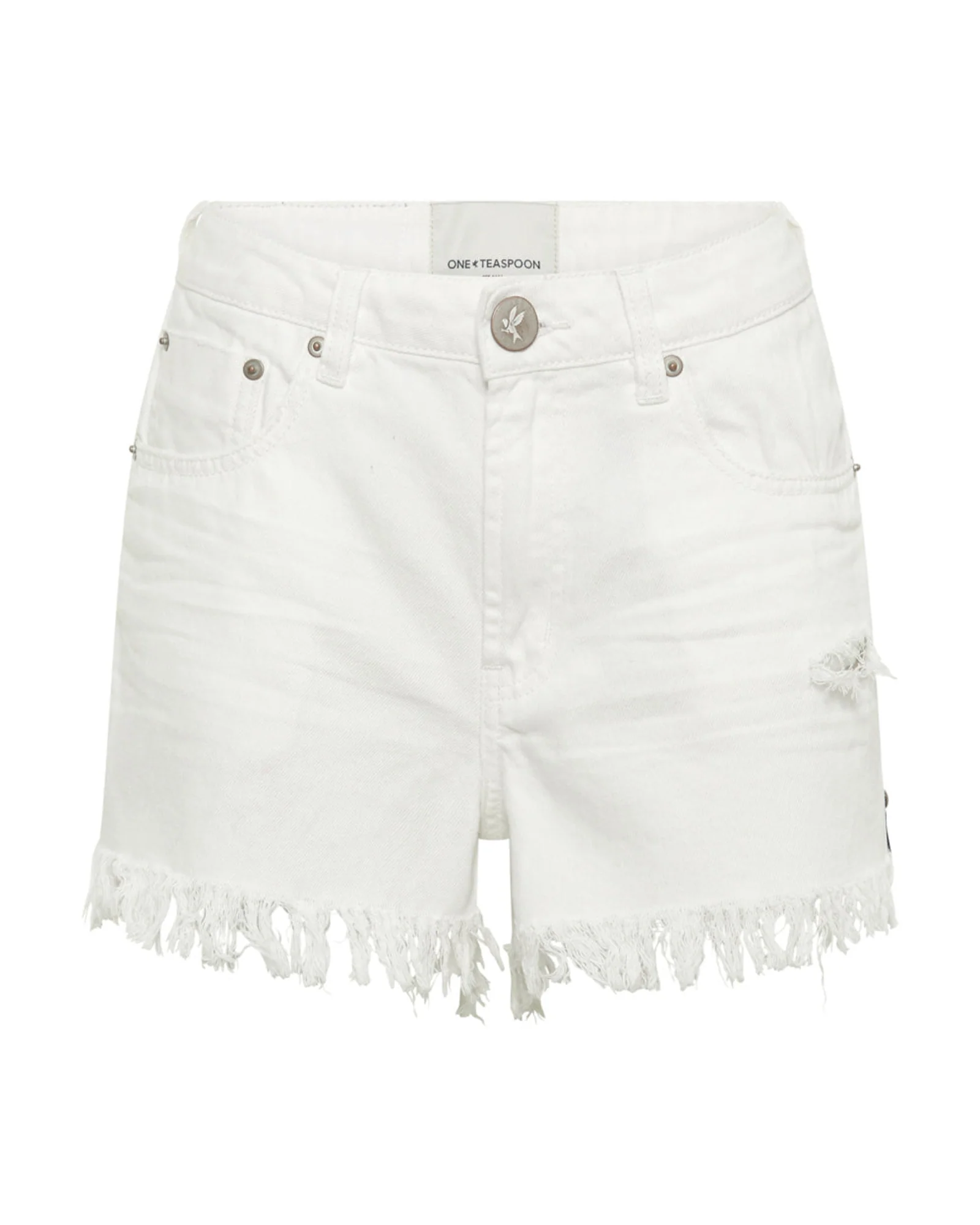 Bonitas High Waist Denim Shorts - White Beauty - Image 6