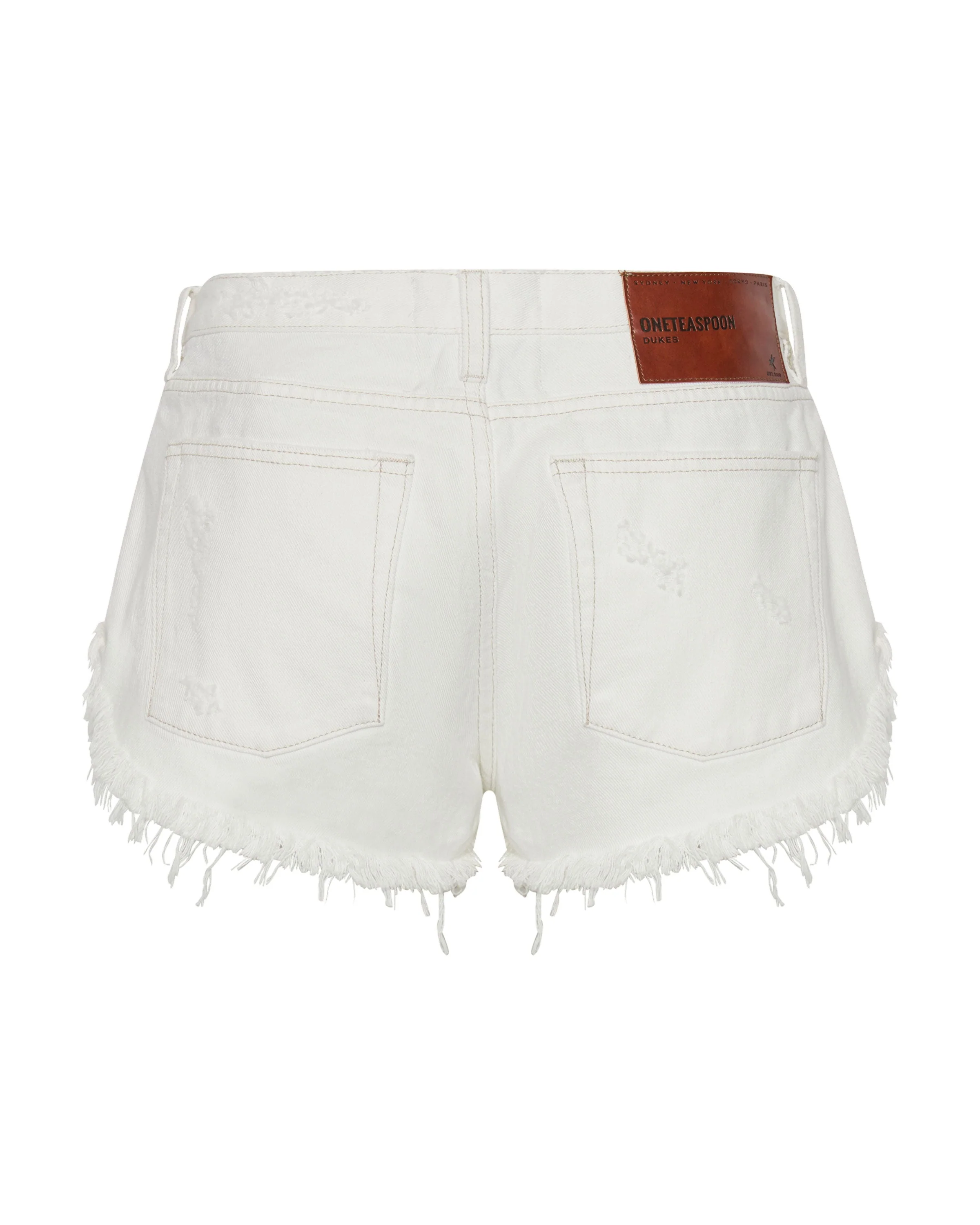 Dukes Low Waist Mini Denim Shorts - White Beauty - Image 9