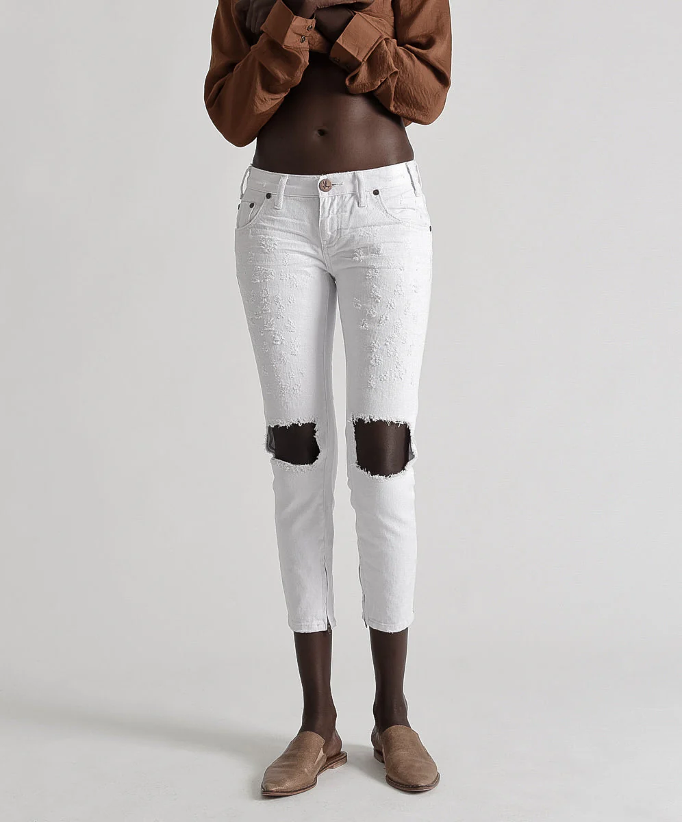 Freebirds Low Waist Rigid Skinny Denim Jeans - White Beauty - Image 3