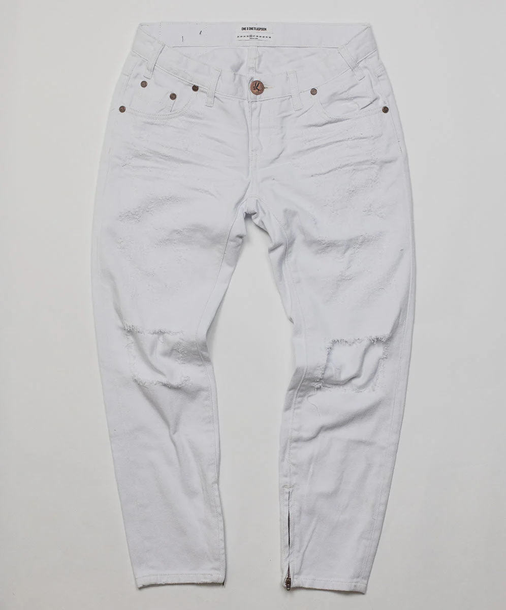 Freebirds Low Waist Rigid Skinny Denim Jeans - White Beauty - Image 5