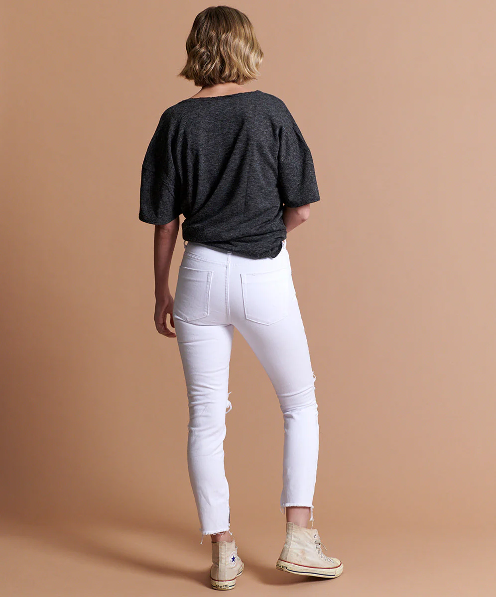 Freebirds High Waist Rigid Skinny Denim Jeans - White Beauty - Image 3