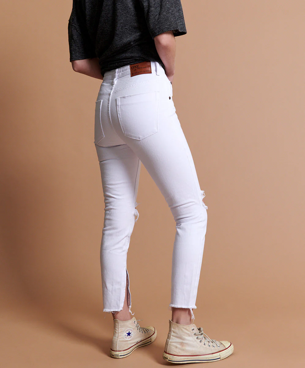 Freebirds High Waist Rigid Skinny Denim Jeans - White Beauty - Image 4
