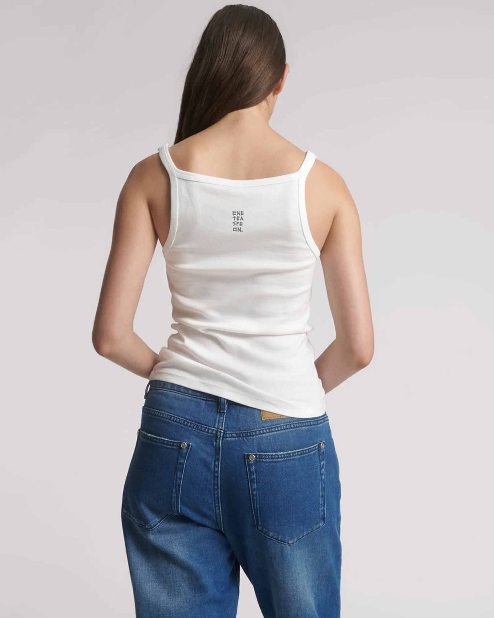 One Teaspoon Fine Ribbed Singlet - White - Image 4