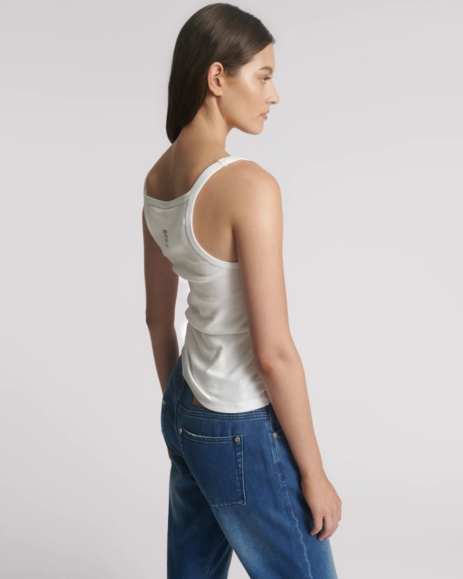 One Teaspoon Fine Ribbed Singlet - White - Image 5