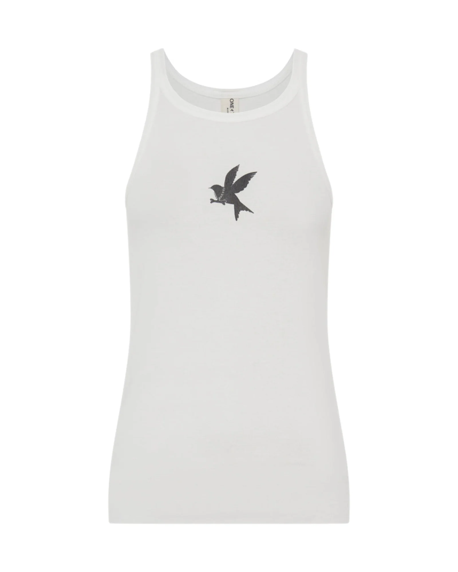 One Teaspoon Fine Ribbed Singlet - White - Image 7