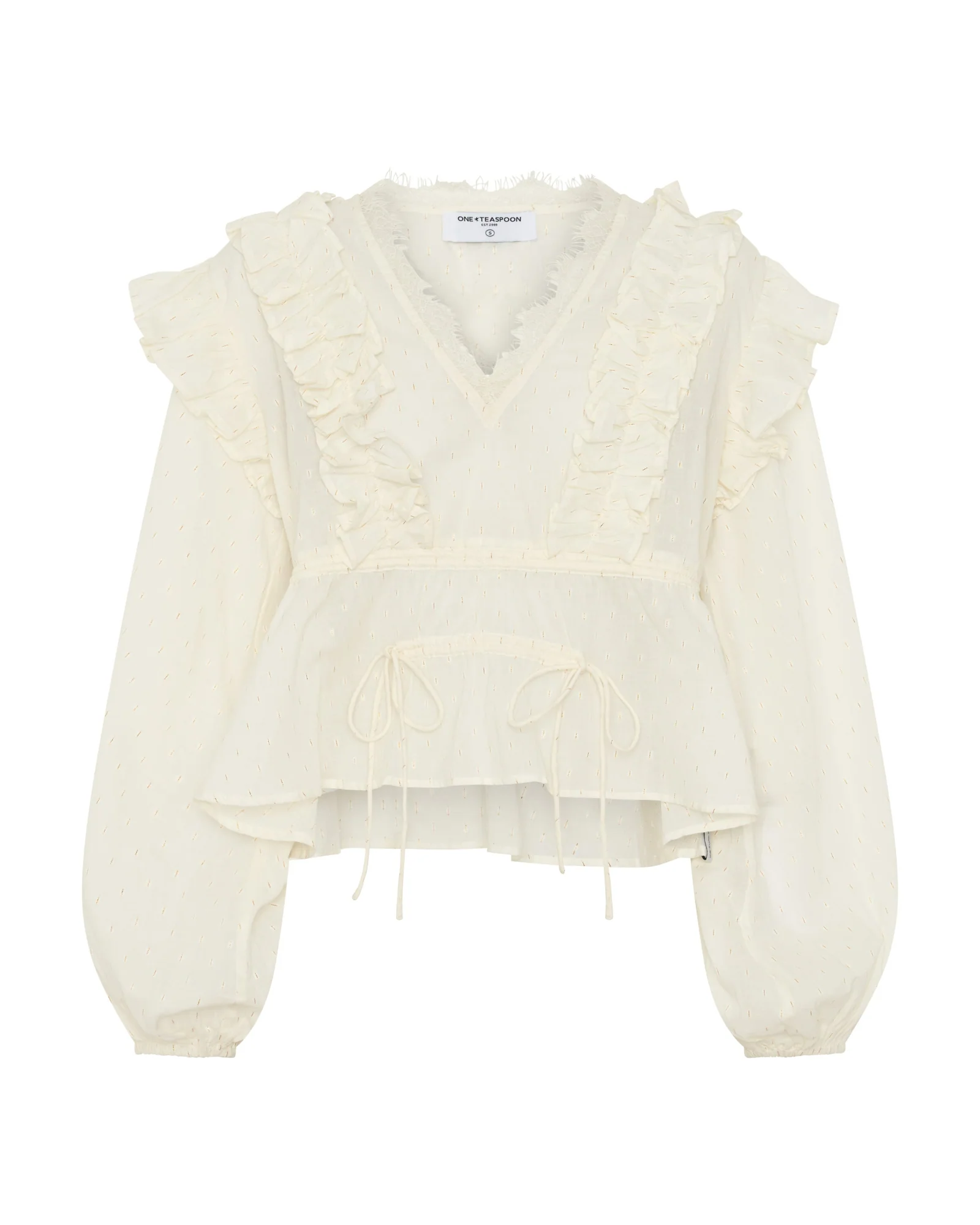 Willow Ruffle Sheer Top - Ivory - Image 7