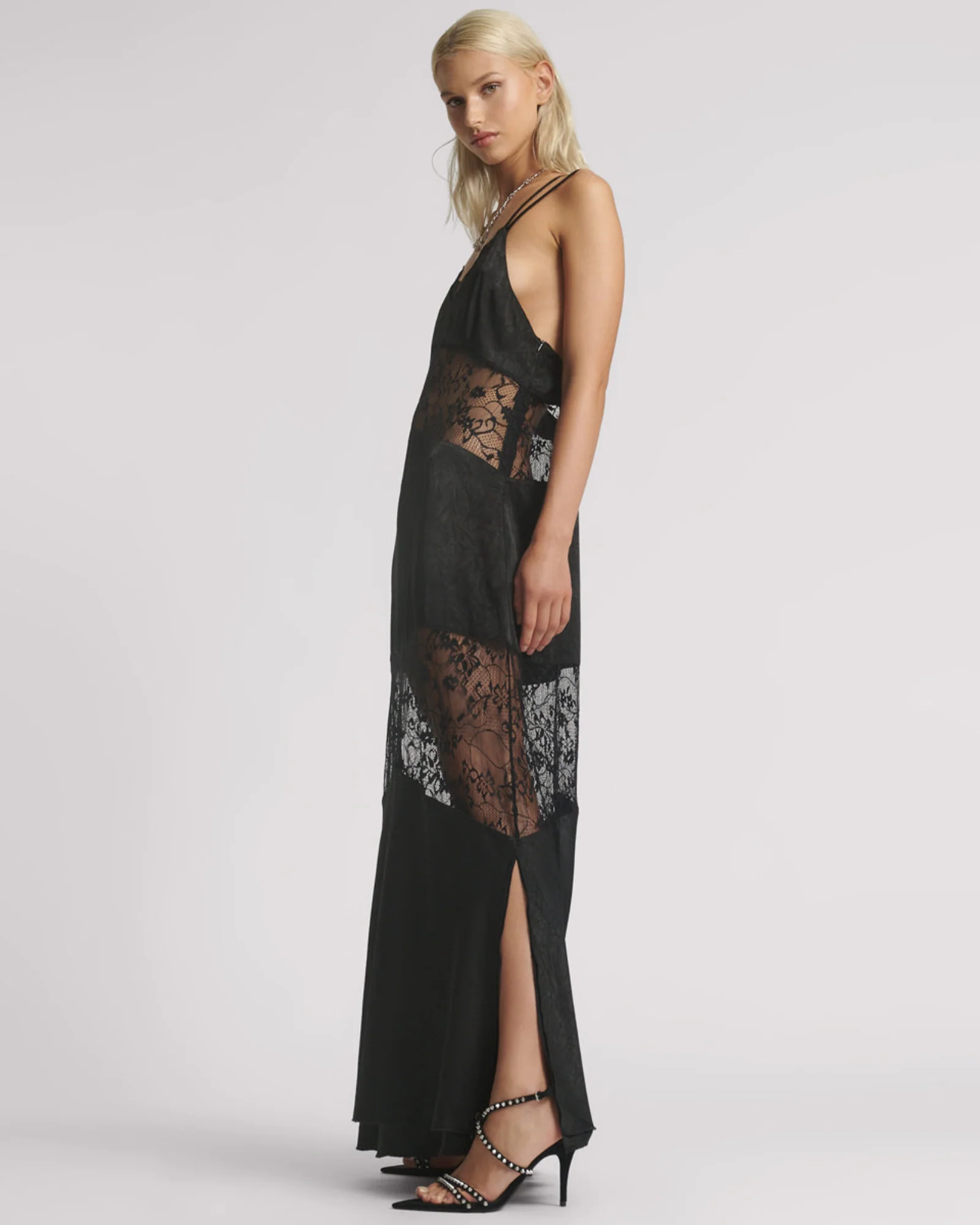 Winona Lace Long Slip Maxi Dress - Black - Image 2