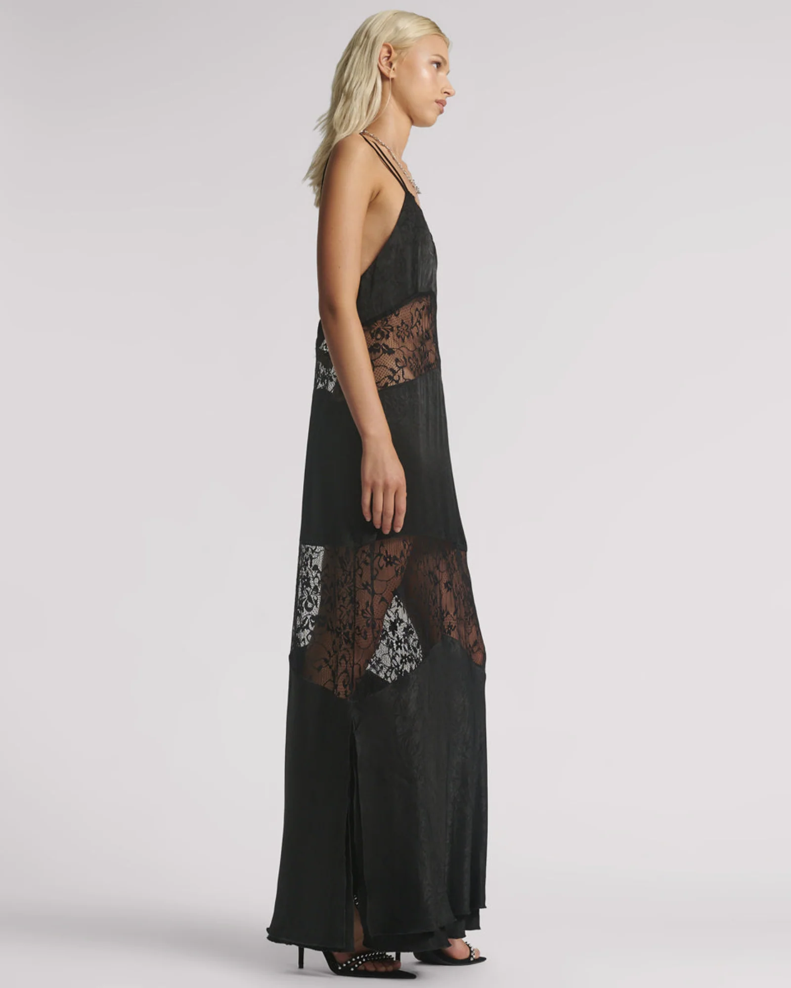 Winona Lace Long Slip Maxi Dress - Black - Image 4