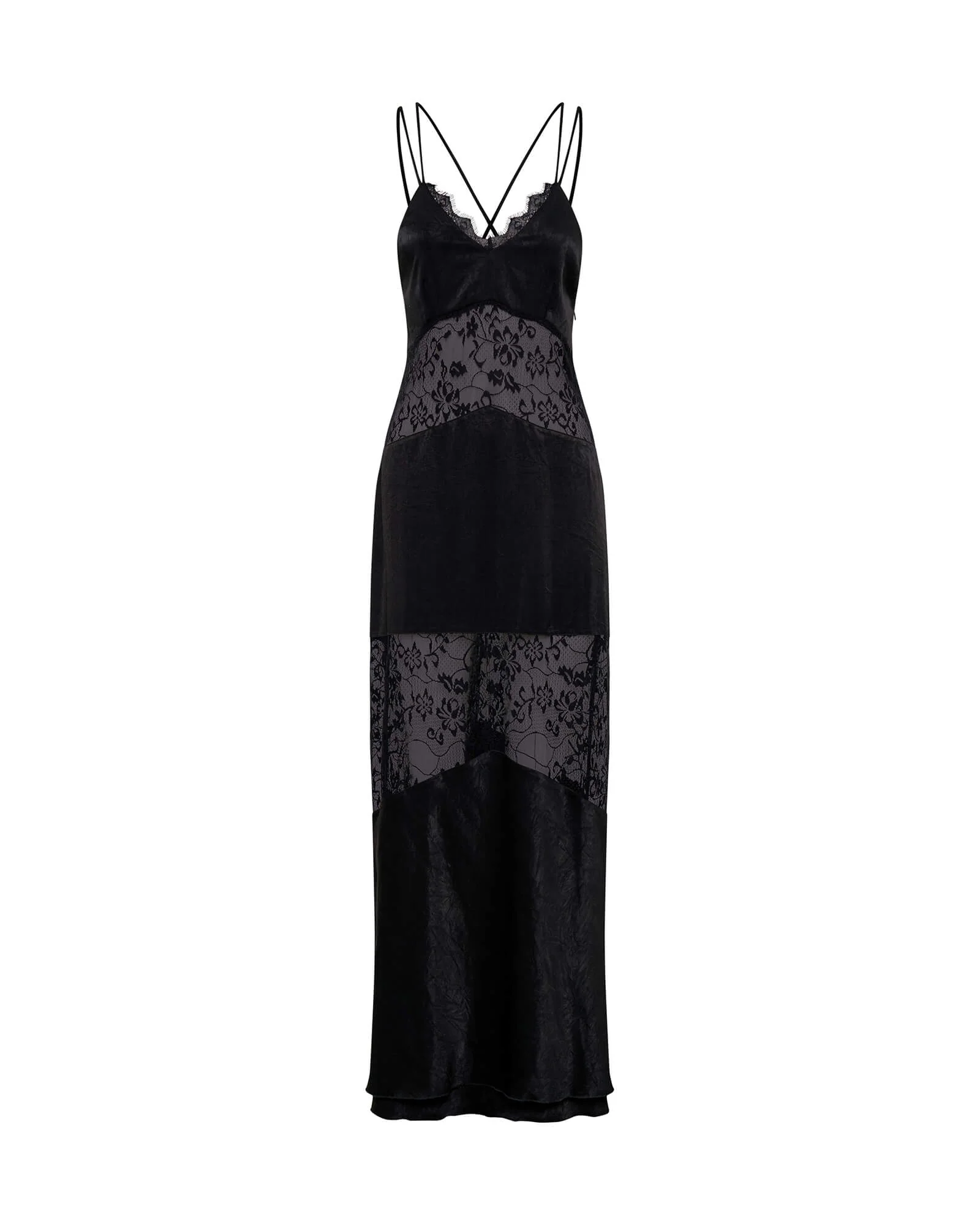 Winona Lace Long Slip Maxi Dress - Black - Image 6