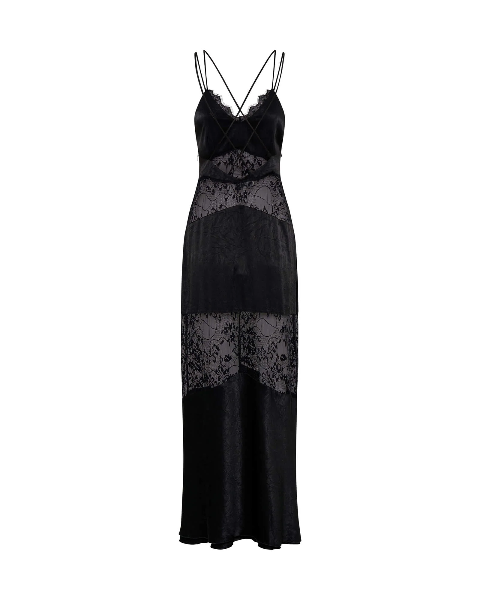 Winona Lace Long Slip Maxi Dress - Black - Image 7