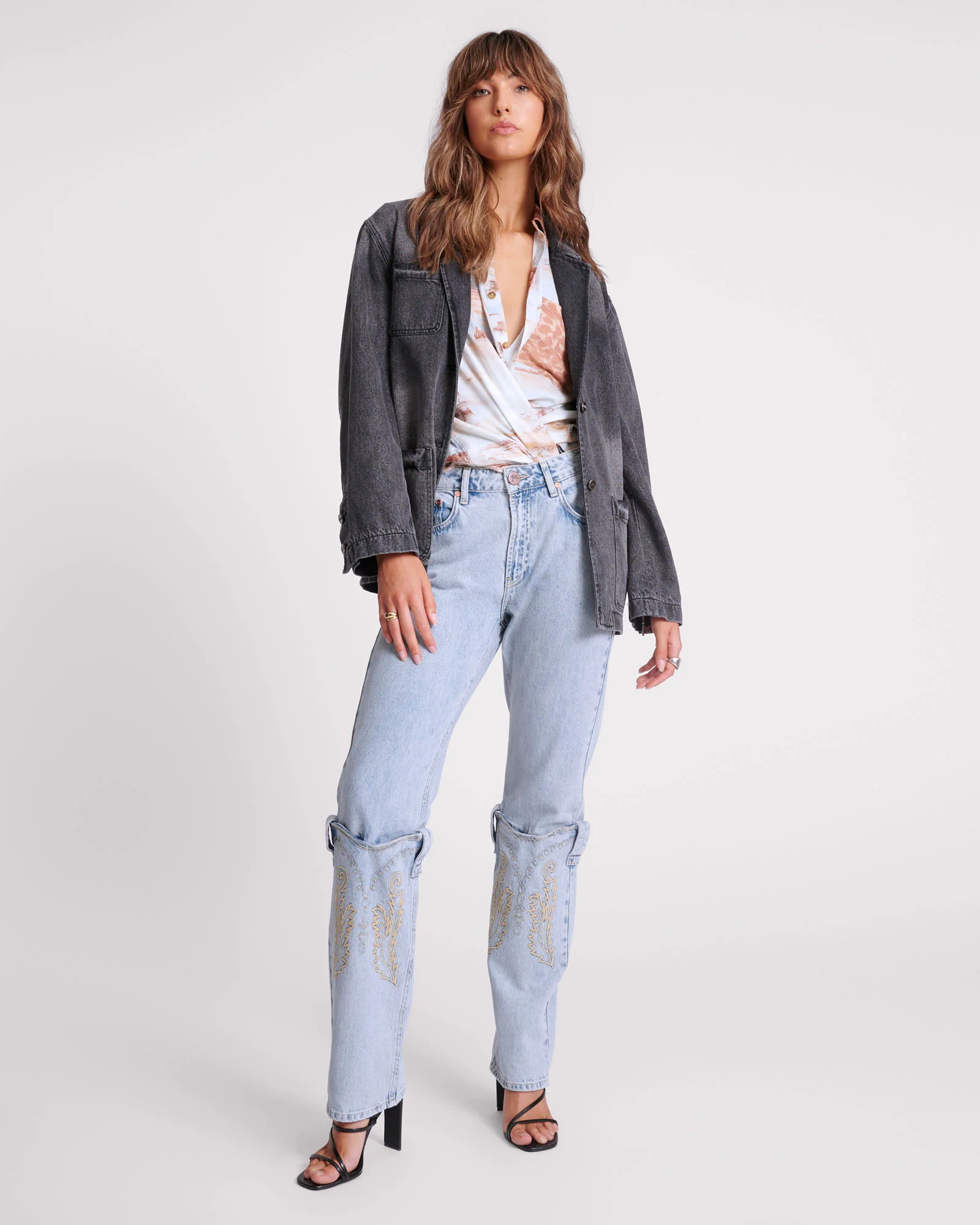 Denim Boyfriend Blazer - Worn Black - Image 5