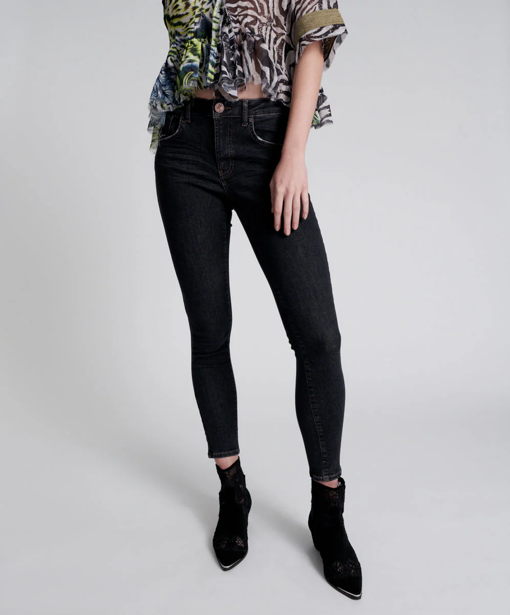 Freebirds Ii Low Waist Stretch Skinny Denim Jeans - Worn Black - Image 2