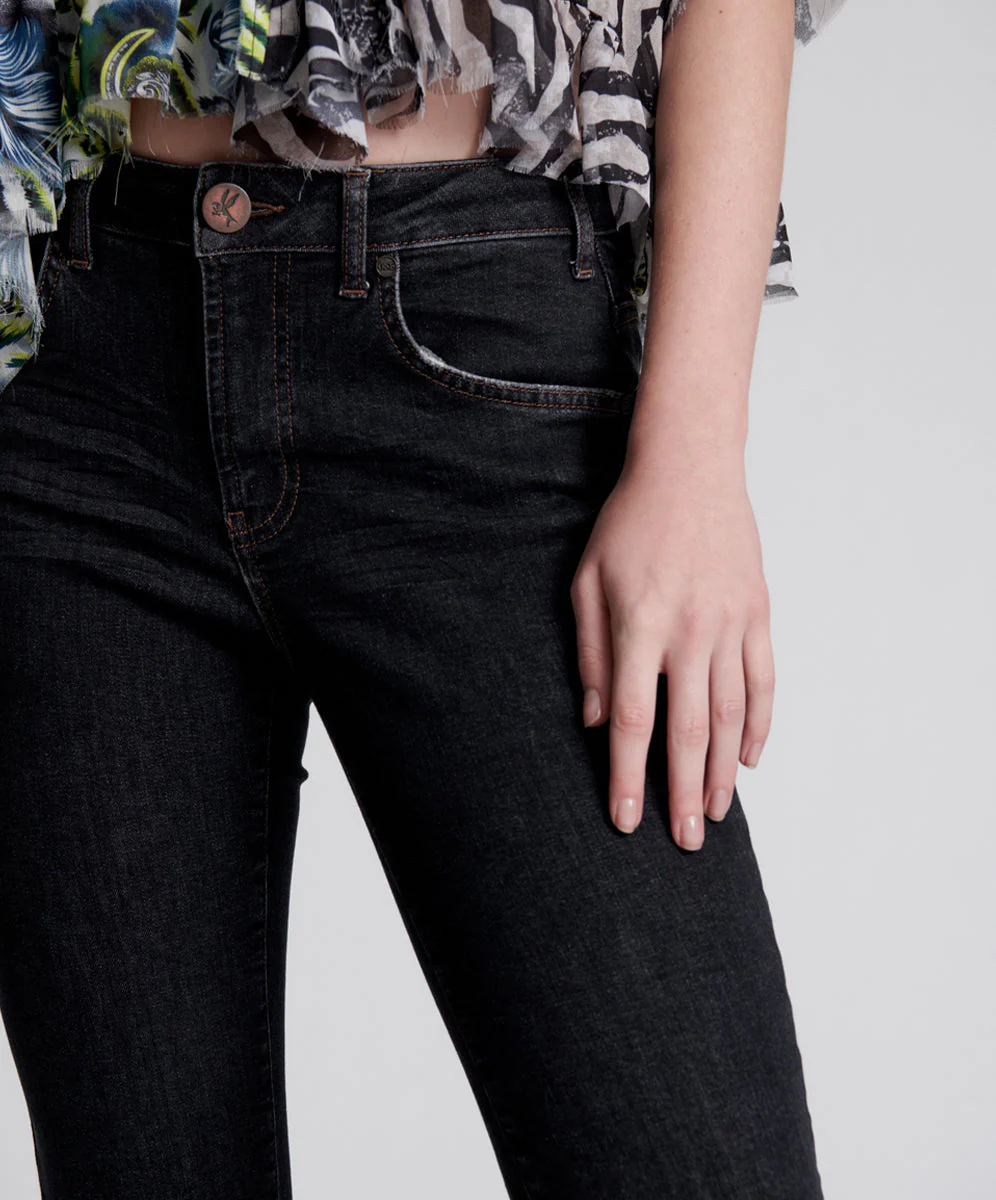 Freebirds Ii Low Waist Stretch Skinny Denim Jeans - Worn Black - Image 5