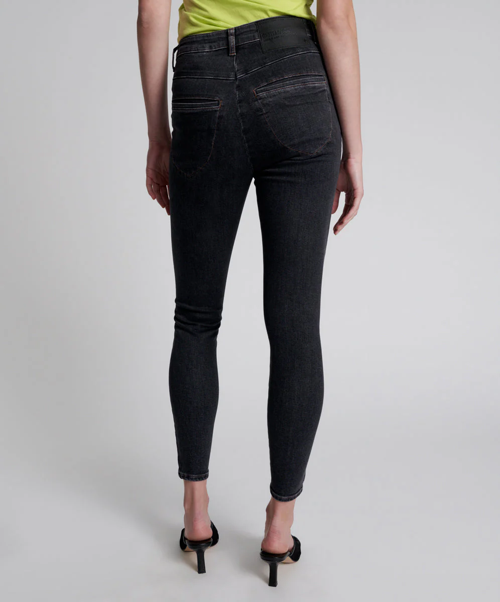 Freebirds II Low Waist Stretch Skinny Denim Jeans - Worn Black - Image 4