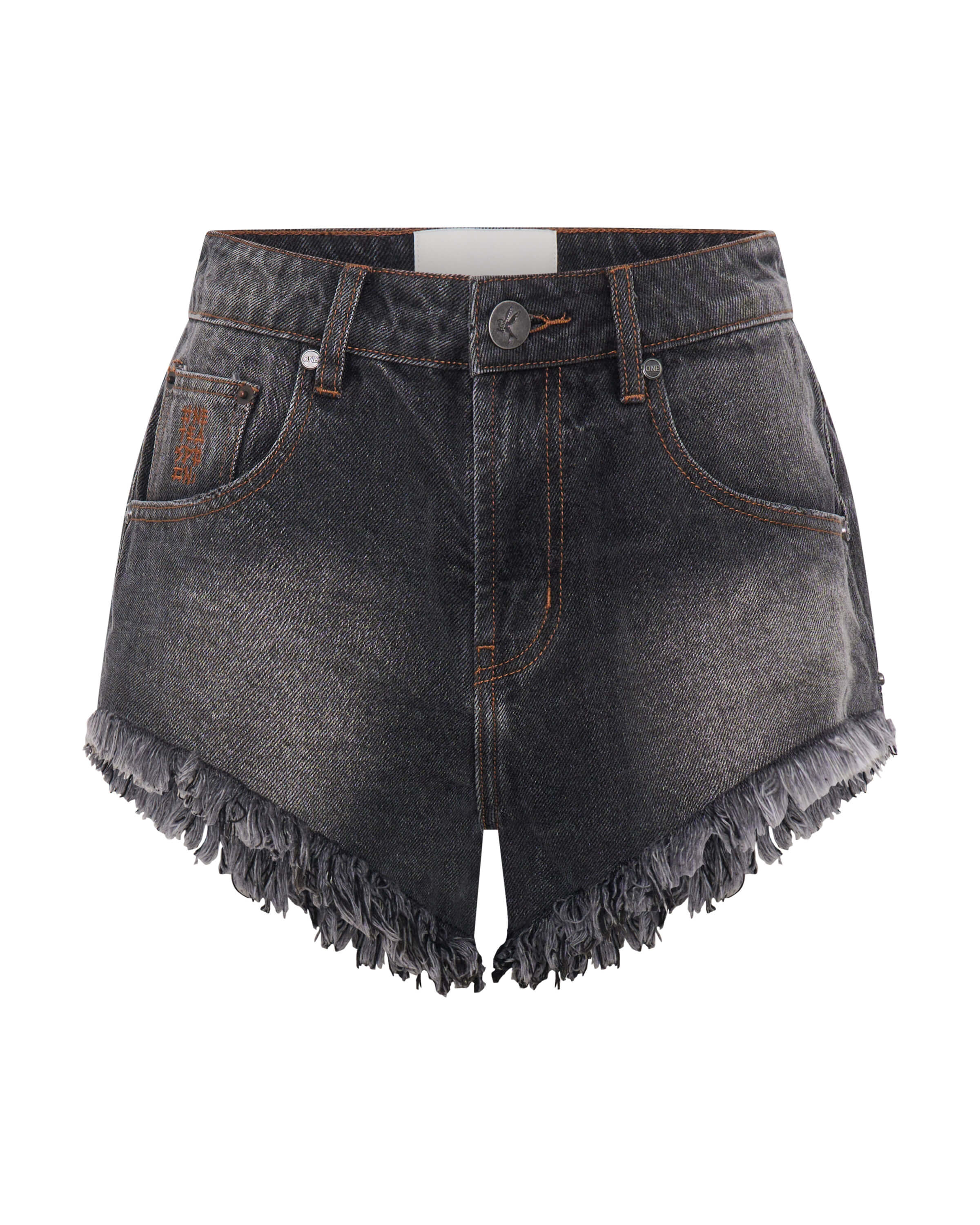 Renegades High Waist Denim Shorts - Worn Black - Image 8