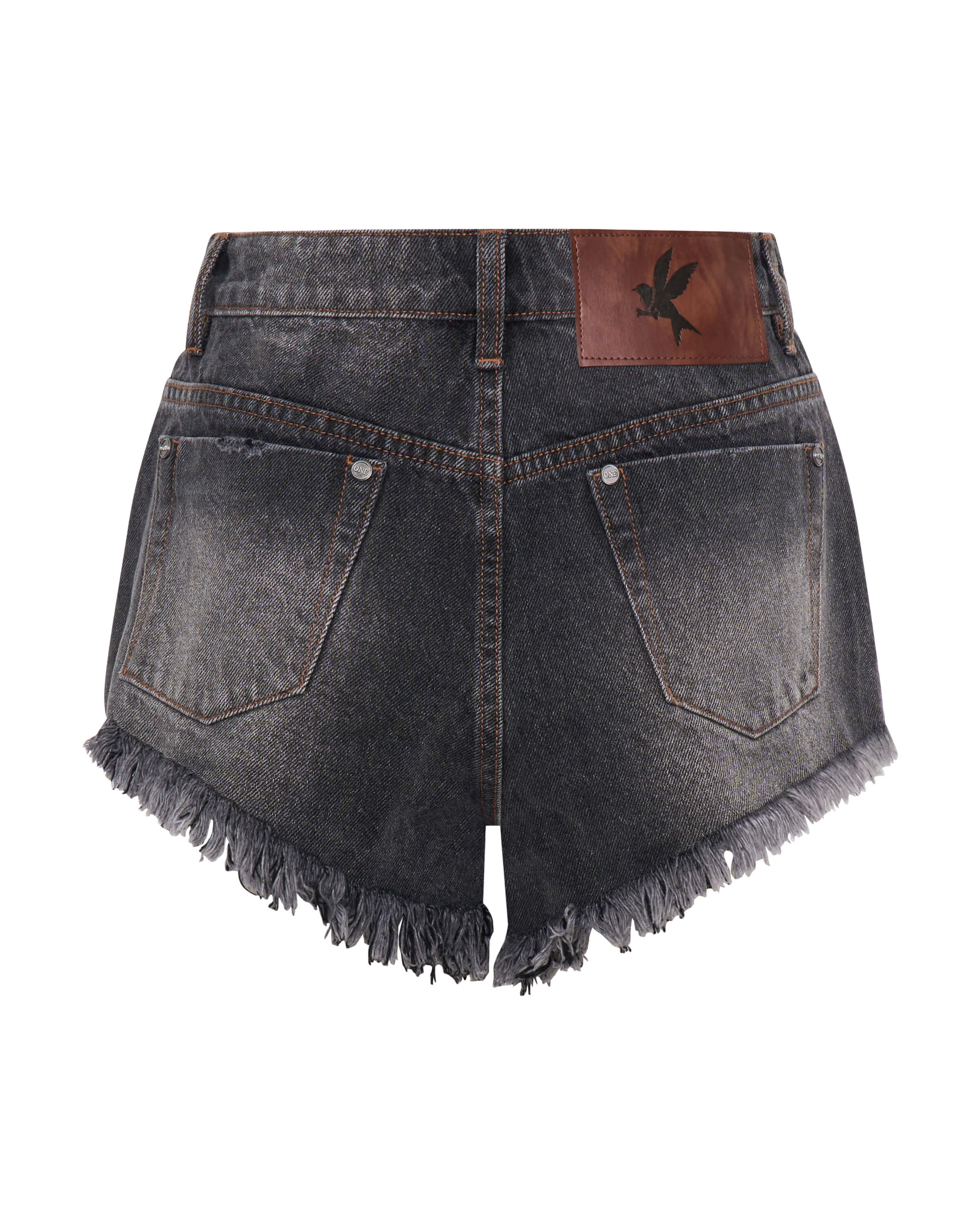 Renegades High Waist Denim Shorts - Worn Black - Image 9