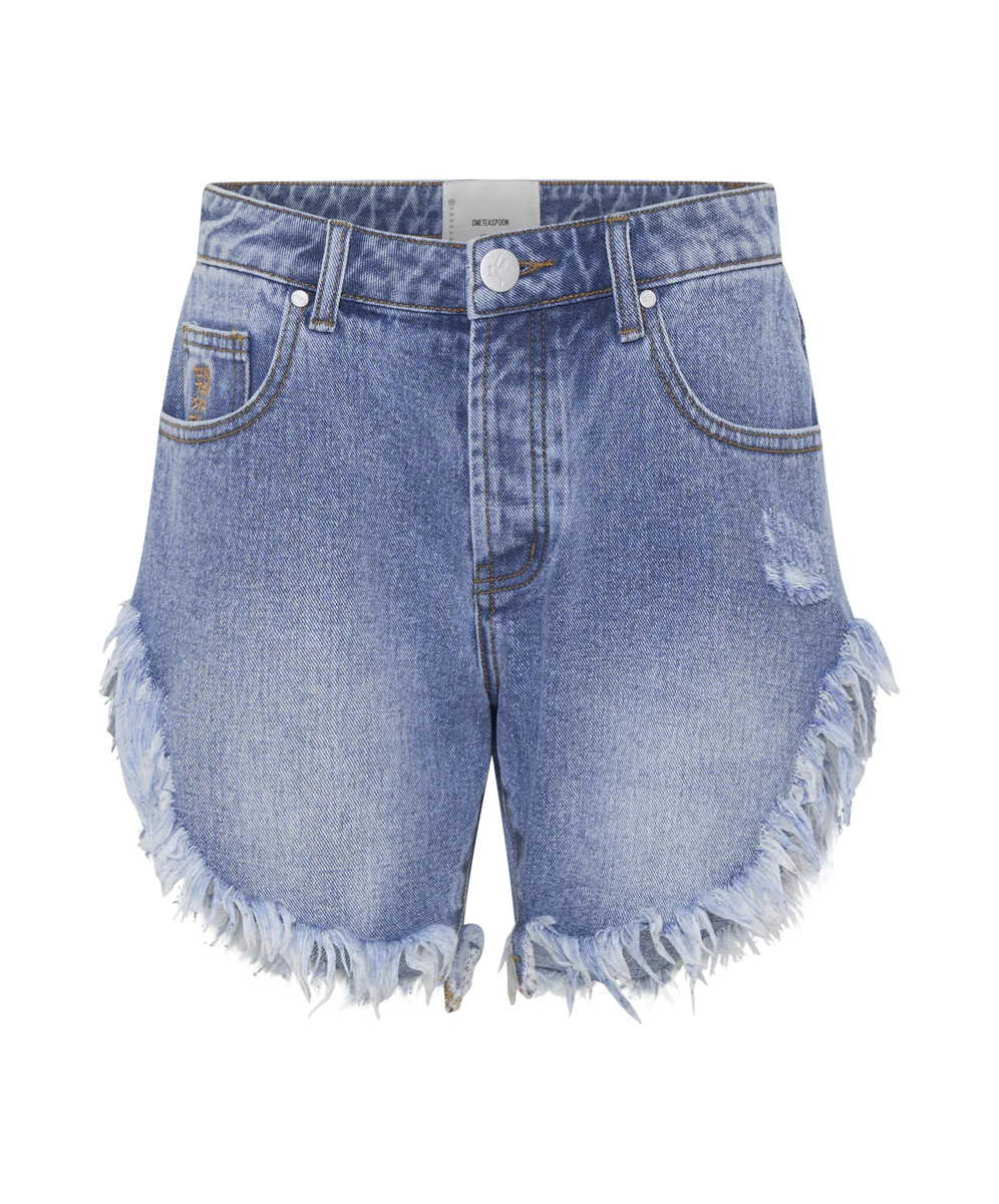 WORN BLUE FRANKIES LONG LENGTH DENIM SHORT - Image 8