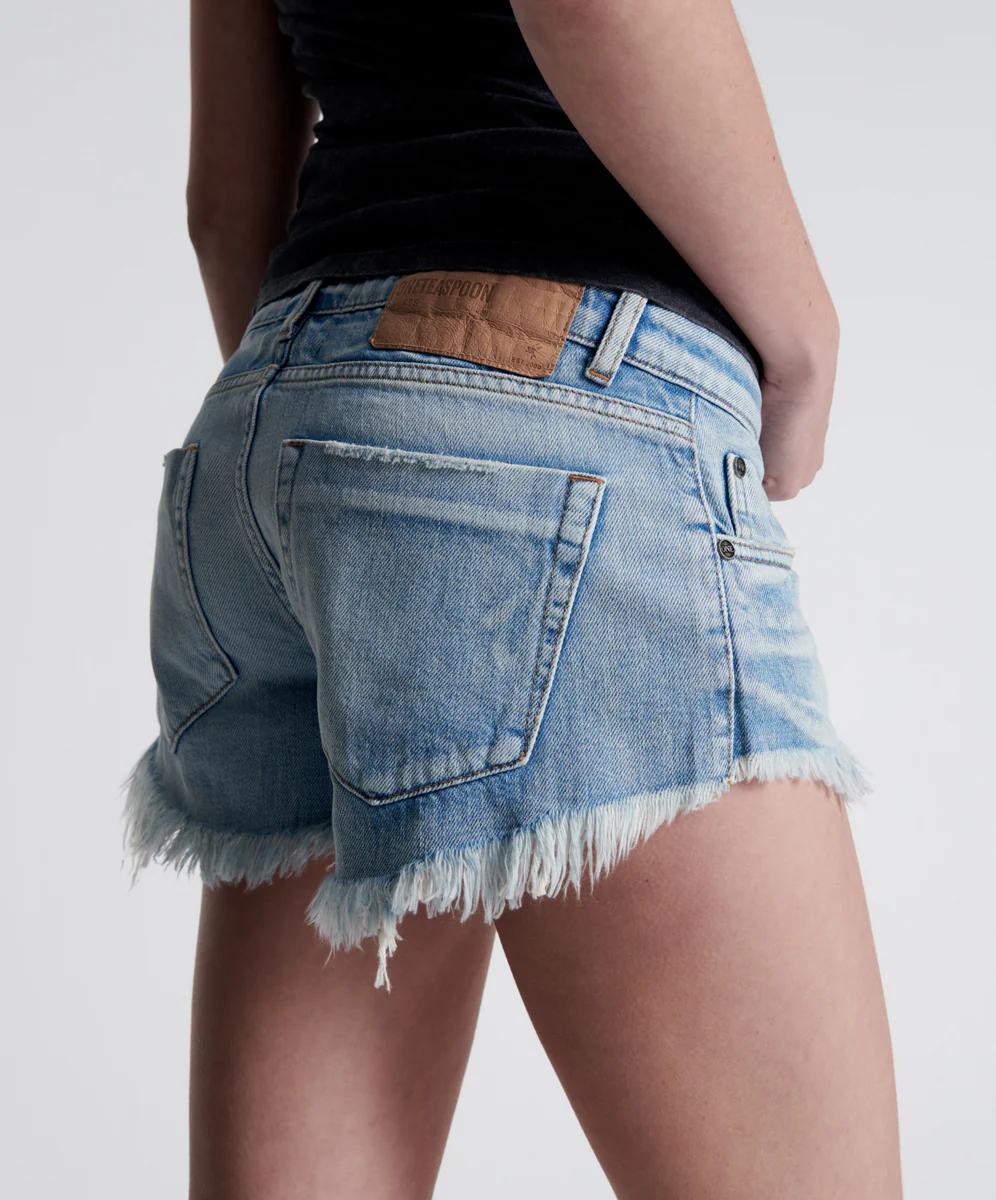 WORN OUT HENDRIXE DUKES LOW WAIST MINI DENIM SHORTS - Image 6