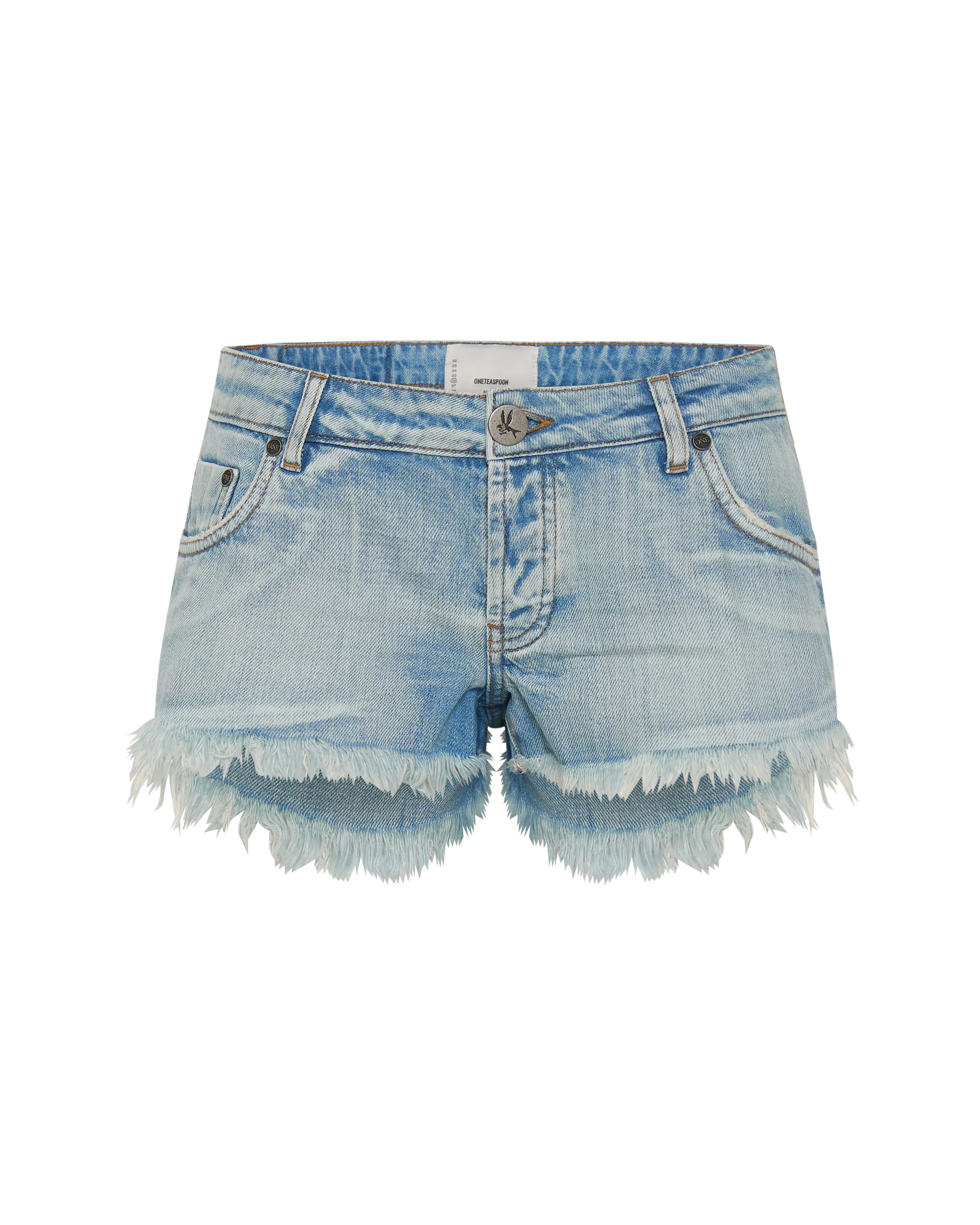 WORN OUT HENDRIXE DUKES LOW WAIST MINI DENIM SHORTS - Image 8