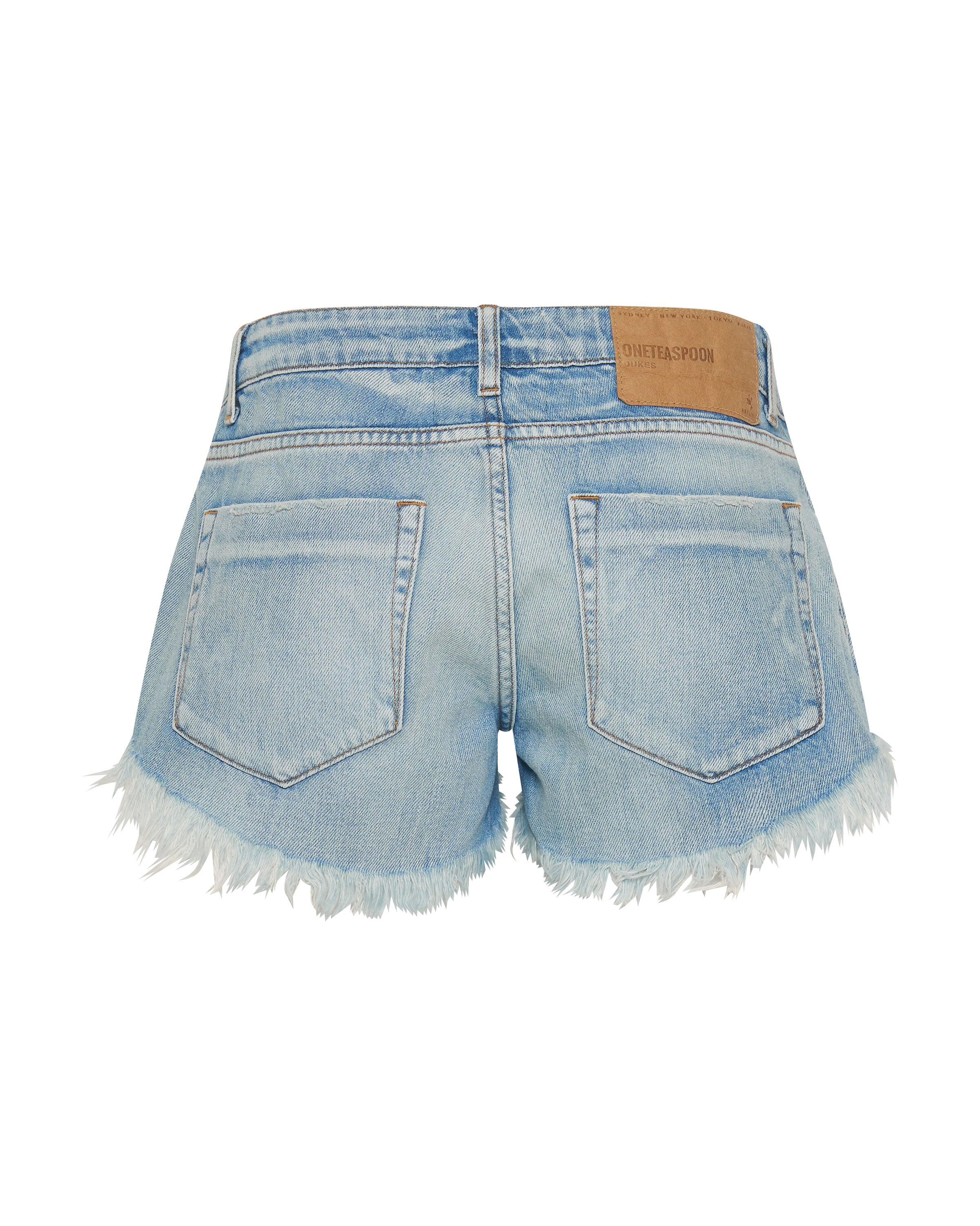 WORN OUT HENDRIXE DUKES LOW WAIST MINI DENIM SHORTS - Image 9