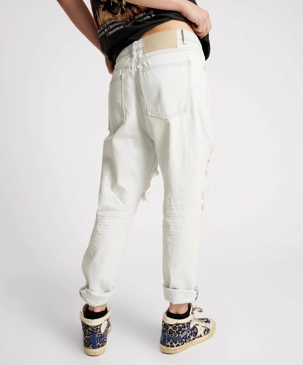 Saints Low Waist Boyfriend Denim Jeans - Xanthe Blue - Image 4