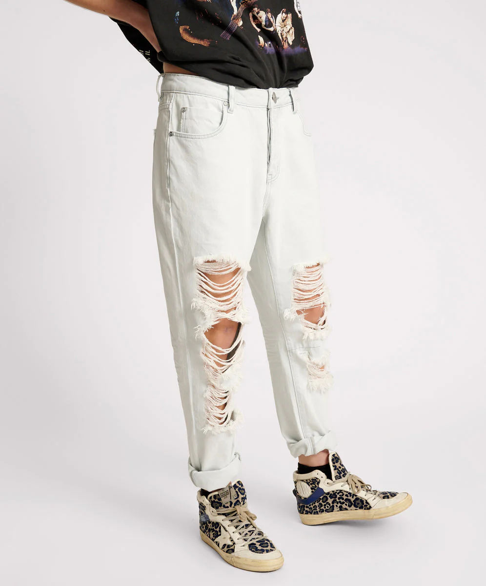 Saints Low Waist Boyfriend Denim Jeans - Xanthe Blue - Image 5