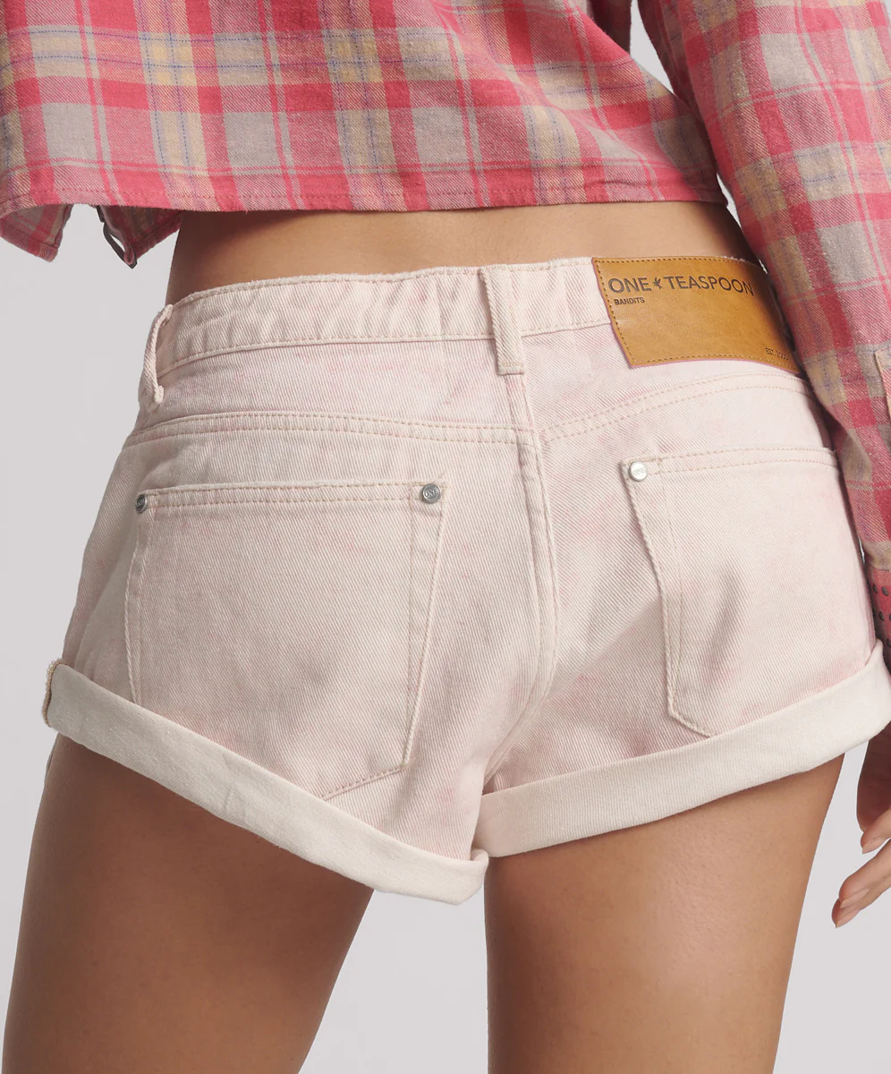 Bandits Low Waist Denim Shorts - Young Love Pink - Image 5